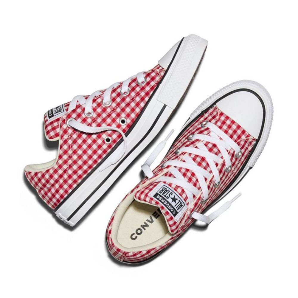Converse Adult Chuck Taylor All Star Street Ox Low Top Sneakers - Red Gingham 9 - Picture 3 of 5